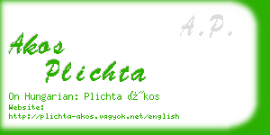 akos plichta business card